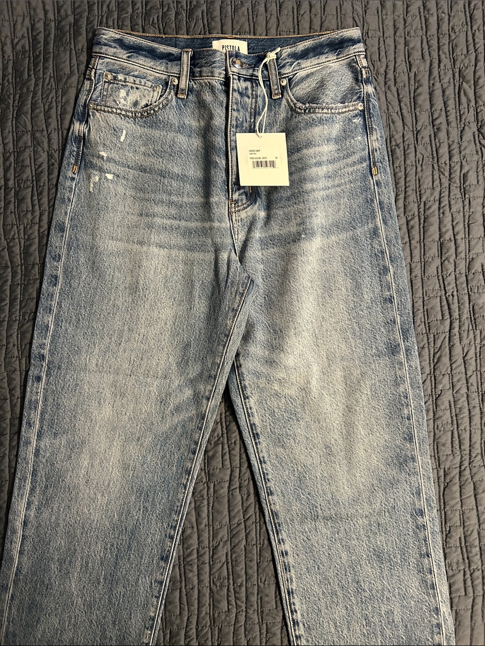 pistola Light Washed Blue Straight Leg Jeans Size 28